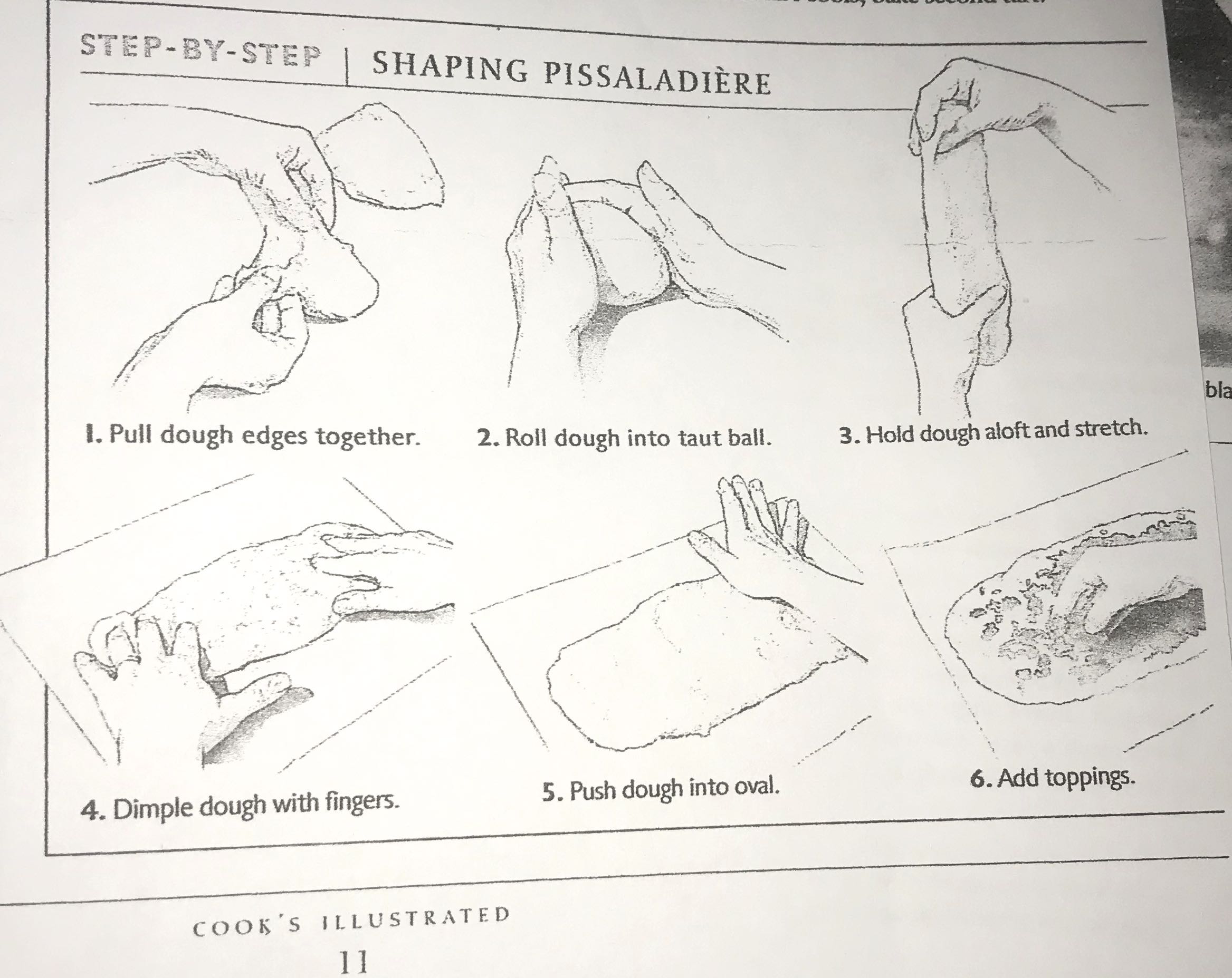 Step-by-step guide for stretching pissaladiere dough